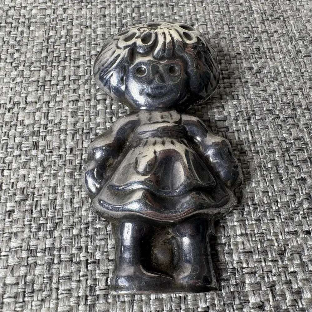 Taxco Mexico 925 Sterling Silver Rag Doll Girl Pendant Slide Vintage Folk Art